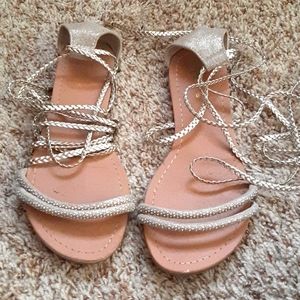 Gold gladiator sandal